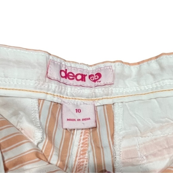DEAR AB Peach Striped LOW RISE SHORT SHORTS VINTAGE Y2K NWT SIZE 10 - Picture 2 of 7